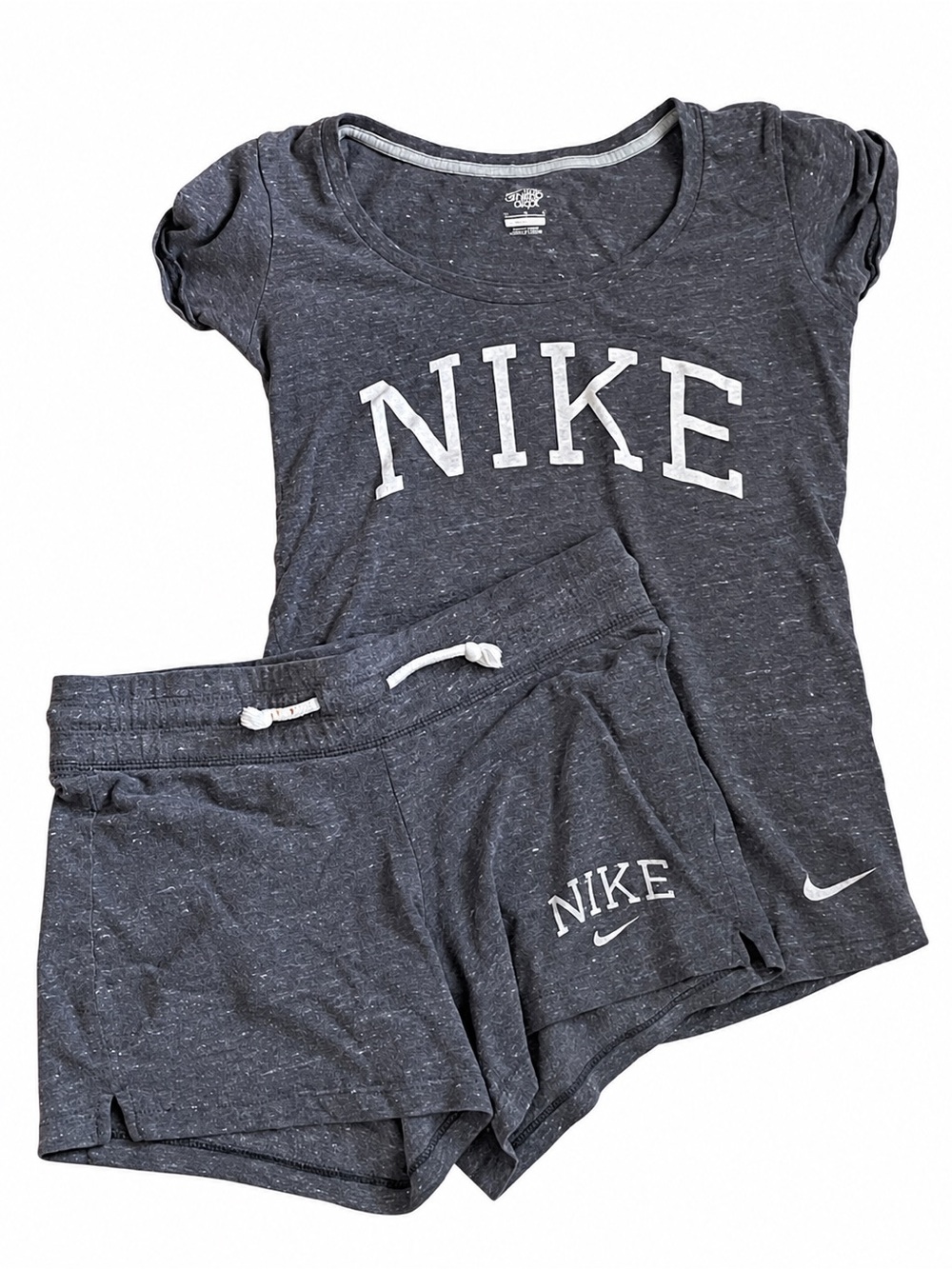 Nike Gym Vintage 2 Piece Gray Shorts & Tee Set Retro S/M
